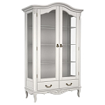 Витрина белая двухдверная с 4-мя полками и 2-мя ящиками в стиле прованс White Provence варинант исполнения - 1 | Loft Concept в Самаре