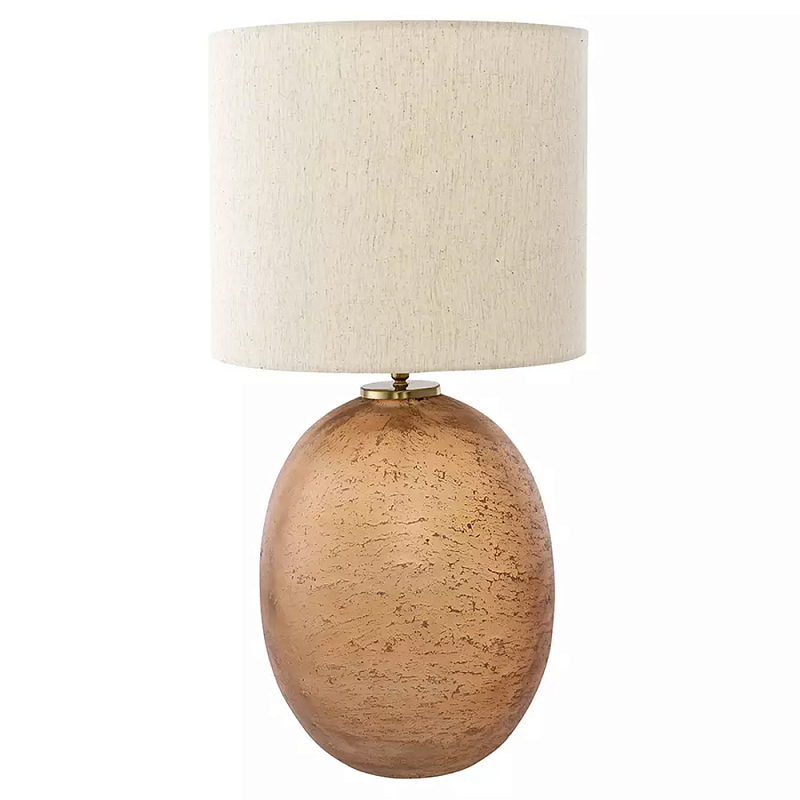 Настольная лампа с тканевым бежевым абажуром на овальном основании Beige Lampshade on Oval Base Бежевый в Самаре | Loft Concept 