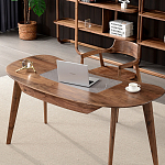 Стол рабочий округлой формы с ящиком  Working Moonnut Table варинант исполнения - 2 | Loft Concept в Самаре