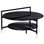 Стол журнальный круглый черный с полкой Inherence варинант исполнения - 1 | Loft Concept в Самаре