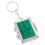 Зеркало брелок складное двухстороннее из натурального камня Малахит Stone Mirrors варинант исполнения - 1 | Loft Concept в Самаре