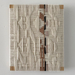 Текстильное панно ручной работы из хлопкового шнура wall panel line beige варинант исполнения - 1 | Loft Concept в Самаре