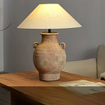 Настольная лампа керамическая с ручками и тканевым абажуром Eastern Tale варинант исполнения - 1 | Loft Concept в Самаре