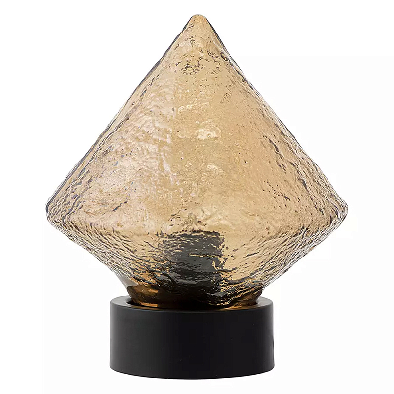 Настольный светильник с янтарным рельефным плафоном Lamp with Frozen Glass Effect Янтарный Черный Настольный светильник с янтарным рельефным плафоном Lamp with Frozen Glass Effect Янтарный Черный в Самаре | Loft Concept