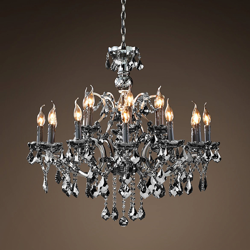 Люстра 19TH C. ROCOCO IRON & Smok CRYSTAL 18 Графит Стекло Смок Люстра 19TH C. ROCOCO IRON & Smok CRYSTAL 18 Графит Стекло Смок в Самаре | Loft Concept