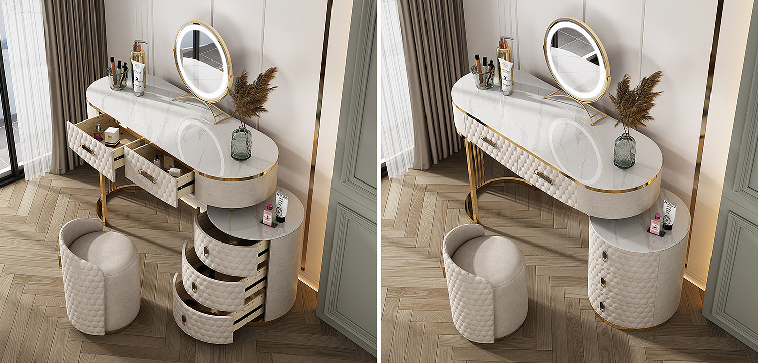 Трельяж Kathryn Bedroom Dressing Table White Трельяж Kathryn Bedroom Dressing Table White - Loft-Concept в Самаре