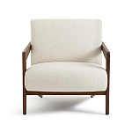 Кресло с обивкой из белого букле Armchair White Boucle варинант исполнения - 4 | Loft Concept в Самаре