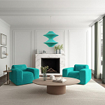 Подвесной вязаный бирюзовый светильник «Звезда Востока 02» варинант исполнения - 1 | Loft Concept в Самаре