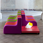 Дизайнерский кофейный стол на круглых ножках Poltronova T02 Pink Coffee Table варинант исполнения - 11 | Loft Concept в Самаре