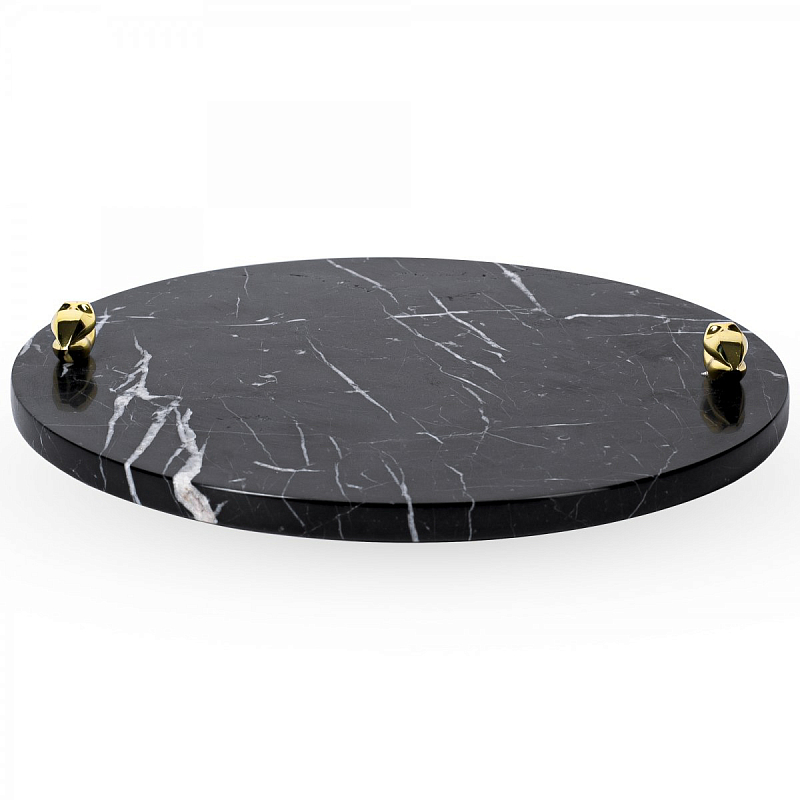 Поднос ACOLYTE ENTERTAINING PLATTER MARBLE & BRONZE Черный в Самаре | Loft Concept 