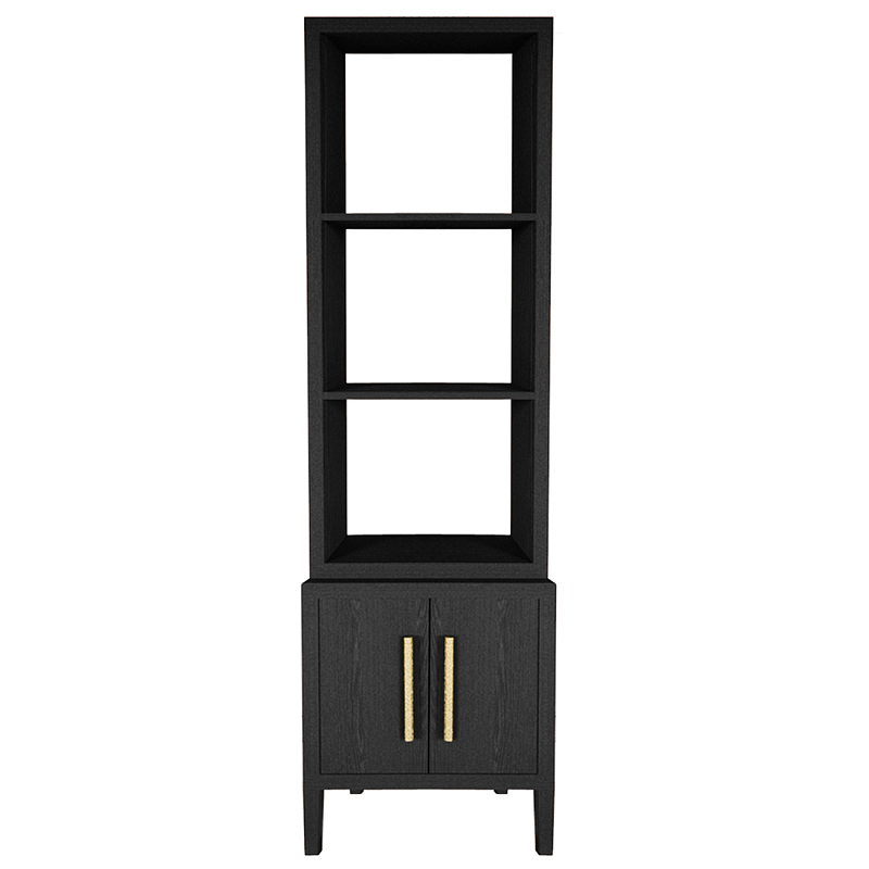 Этажерка Primo с тумбой шпон Черный дуб Черный Золотой в Самаре | Loft Concept 