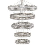 Многоярусная Люстра Elizabeth Хром Вертикальная композиция из пяти хрустальных светильников варинант исполнения - 1 | Loft Concept в Самаре