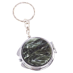 Зеркало брелок карманное двухстороннее из натурального камня Серафинит Stone Mirrors варинант исполнения - 5 | Loft Concept в Самаре