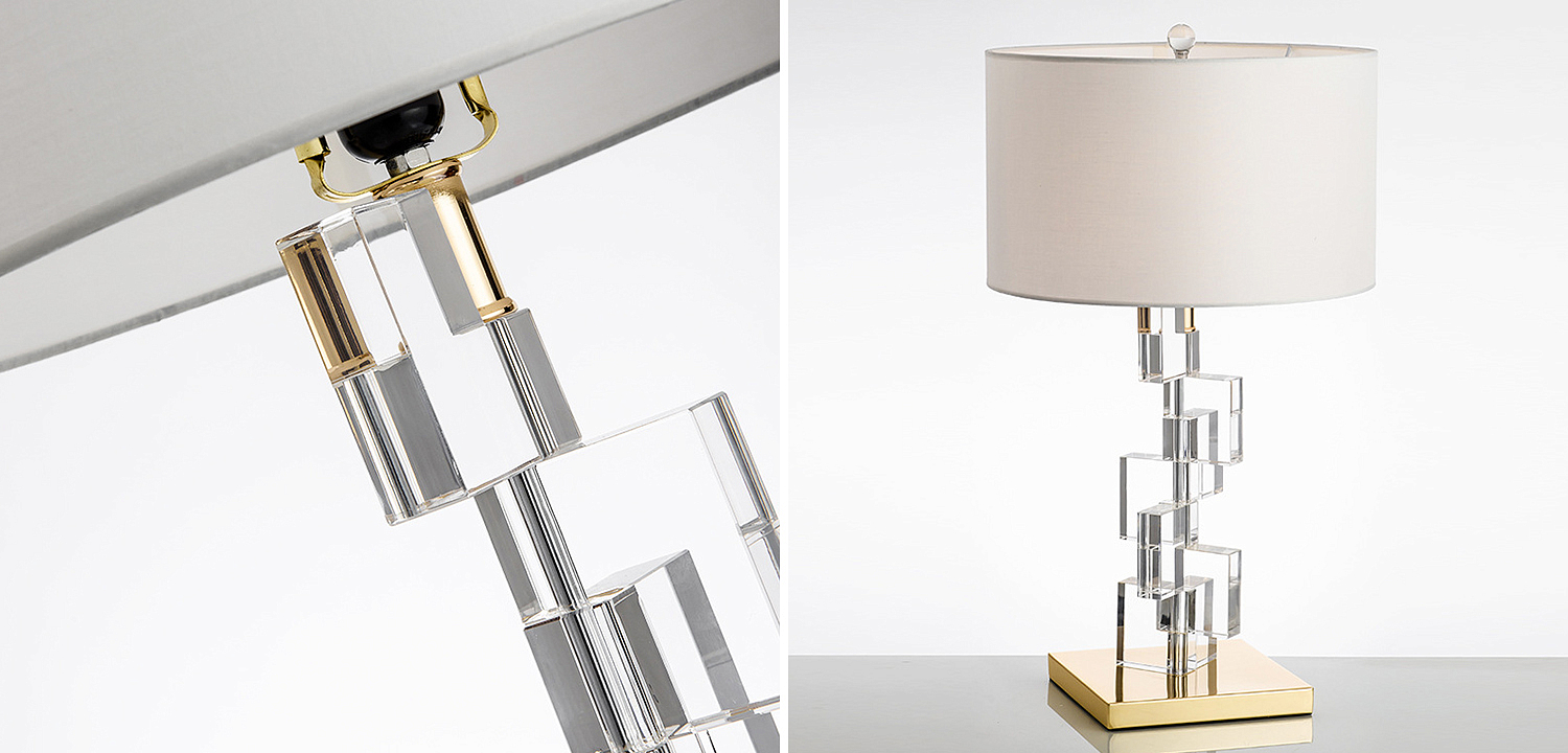 Настольная лампа Leuan Glass Cubes Lampshade Table Lamp Настольная лампа Leuan Glass Cubes Lampshade Table Lamp - Loft-Concept в Самаре