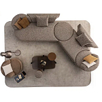 Угловой диван Calypso с поворотным механизмом и пуфом   варинант исполнения - 6 | Loft Concept в Самаре