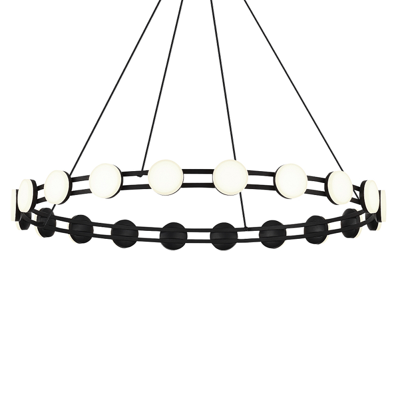 Люстра кольцевая с круглыми светодиодными источниками света Maxine Light Черный Золотой Белый в Самаре | Loft Concept 