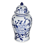 Ваза с крышкой и синим цветочным узором Blue & White Ornament  варинант исполнения - 1 | Loft Concept в Самаре