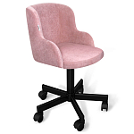 Стул с мягкой розовой обивкой из велюра и подъемно-поворотным механизмом на черных колесиках Harper Pink варинант исполнения - 1 | Loft Concept в Самаре