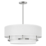 Потолочный светильник с двухслойным белым текстильным абажуром Hinkley варинант исполнения - 9 | Loft Concept в Самаре