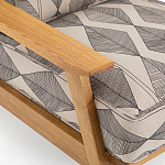 Кресло с каркасом из массива дуба Deniaud Oak Rhombus Beige Armchair варинант исполнения - 5 | Loft Concept в Самаре