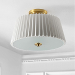 Потолочный светильник с белым плиссированным абажуром Ganglion варинант исполнения - 3 | Loft Concept в Самаре