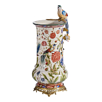 Ваза фарфоровая с птицей на бронзовой ветке и цветочной росписью Garden of Eden варинант исполнения - 2 | Loft Concept в Самаре