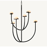 Люстрас 6-ю мраморными плафонами в форме купола Light Warm Light варинант исполнения - 7 | Loft Concept в Самаре