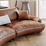 Диван кожаный с каркасом из массива дерева Medieval Furniture варинант исполнения - 6 | Loft Concept в Самаре