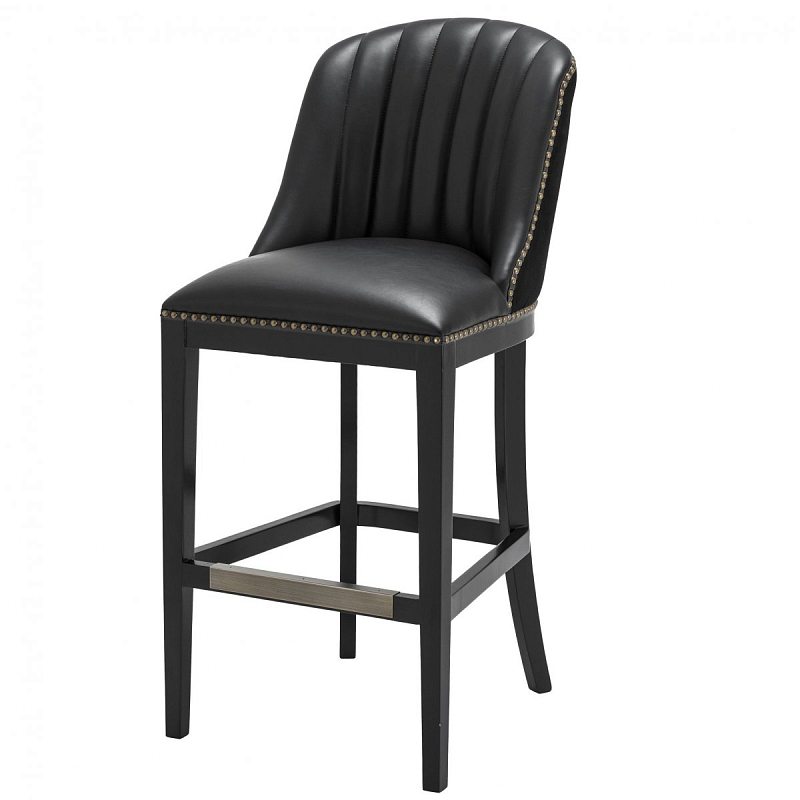 Барный стул Eichholtz Bar Stool Balmore Черный Латунь Античная полированная Барный стул Eichholtz Bar Stool Balmore Черный Латунь Античная полированная в Самаре | Loft Concept