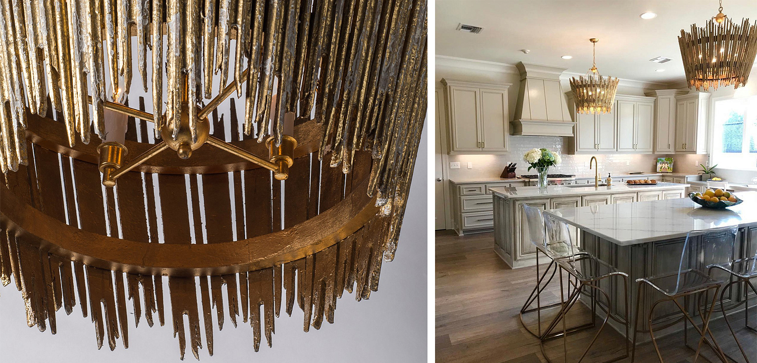 Люстра Ragna Golden Wooden Rods Chandelier Люстра Ragna Golden Wooden Rods Chandelier - Loft-Concept в Самаре