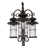 Уличный фонарь с тремя стеклянными плафонами и коваными элементами Elysian Lanterns варинант исполнения - 4 | Loft Concept в Самаре