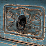 Деревянная ТВ-тумба в китайском стиле с 4-мя ящиками и резным декором голубая Luo Chinese TV Stand Blue варинант исполнения - 4 | Loft Concept в Самаре