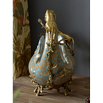 Чаша голубого цвета с оранментом и и бронзовыми фигурами леопардов Eden Garden варинант исполнения - 10 | Loft Concept в Самаре