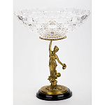 Чаша стеклянная прозрачная на бронзовой подставке с фигуркой девушки Eden Garden варинант исполнения - 3 | Loft Concept в Самаре