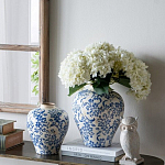 Ваза округлой формы с синим цветочным узором Blue & White Ornament  варинант исполнения - 3 | Loft Concept в Самаре