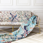 Трехместный диван на металлическом каркасе с цветочным принтом в стиле шинуазри Chinoiserie Birds on a Tree Sofa варинант исполнения - 8 | Loft Concept в Самаре