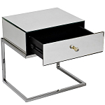 Тумбочка зеркальная с ящиком Mirror Chrome Cabinet варинант исполнения - 2 | Loft Concept в Самаре