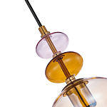Подвесной светильник со стеклянным плафоном в форме бокала янтарного цвета Prestige варинант исполнения - 3 | Loft Concept в Самаре