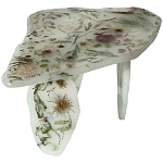 Журнальный стол из эпоксидной смолы с цветами White Flowers Epoxy Resin Coffee Table варинант исполнения - 1 | Loft Concept в Самаре