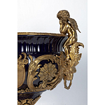 Чаша темно-синего цвета с фигурками ангелов и рельефным декором Eden Garden porcelain and bronze варинант исполнения - 5 | Loft Concept в Самаре