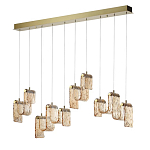 Подвесной светильник линейный с плафонами волнистой формы из фактурного стекла Big Wave варинант исполнения - 6 | Loft Concept в Самаре