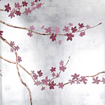 Обои ручная роспись Cherry Tree Special Colourway on Sterling Silver gilded paper варинант исполнения - 1 | Loft Concept в Самаре