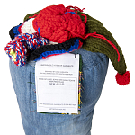 Подушка из джинсовой одежды и вязания Heart&Brain варинант исполнения - 3 | Loft Concept в Самаре