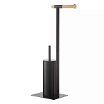 Держатель для туалетной бумаги с ершиком Black Bathroom Accessory варинант исполнения - 3 | Loft Concept в Самаре