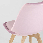 Стул с мягким велюровым сиденьем Arvika Pink варинант исполнения - 6 | Loft Concept в Самаре