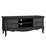 ТВ-тумба черная из массива бука с 4-мя ящиками и 2-мя полками Black Provence варинант исполнения - 2 | Loft Concept в Самаре