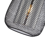 Подвесной светильник со стеклянным плафоном цилиндрической формы и металлической сеткой Metal Mesh Black варинант исполнения - 4 | Loft Concept в Самаре