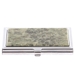 Визитница карманная металлическая с накладкой из натурального камня Апатит Stone Business Card Holders варинант исполнения - 1 | Loft Concept в Самаре