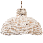 Подвесной светильник в виде купола декорированный белыми деревянными бусинами White Wooden Beads Hanging Lamp варинант исполнения - 1 | Loft Concept в Самаре