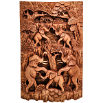 Панно из дерева пирамида из слонов Panel With Animals варинант исполнения - 1 | Loft Concept в Самаре